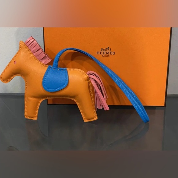 Hermes Orange and Blue Horse Bag Charm - Picture 2 of 4